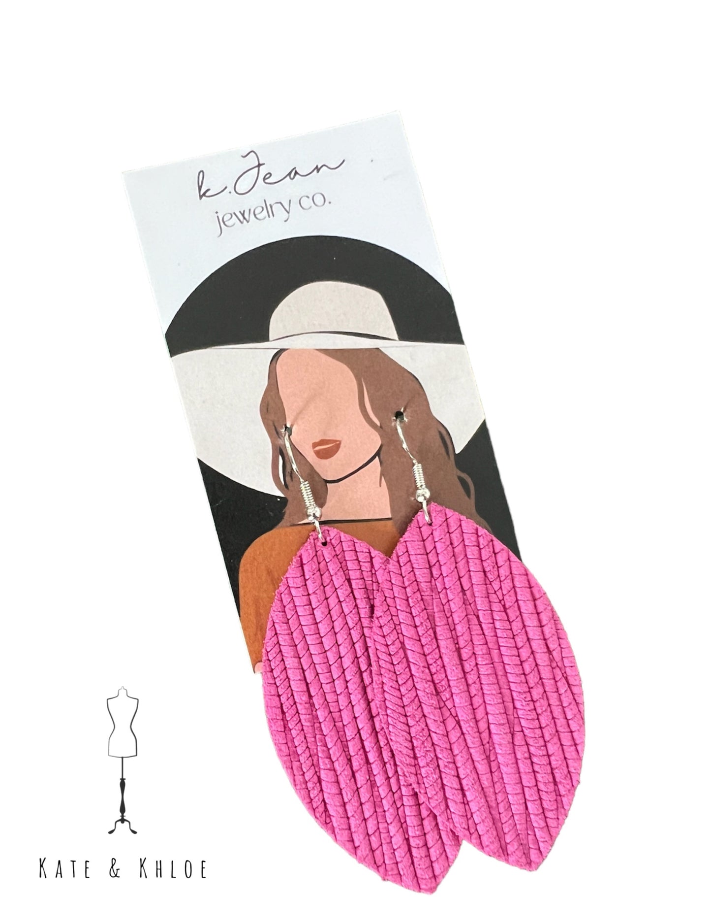 Fuschia Suede Teardrop Earrings