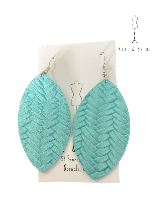 Seafoam Suede Teardrop Earrings