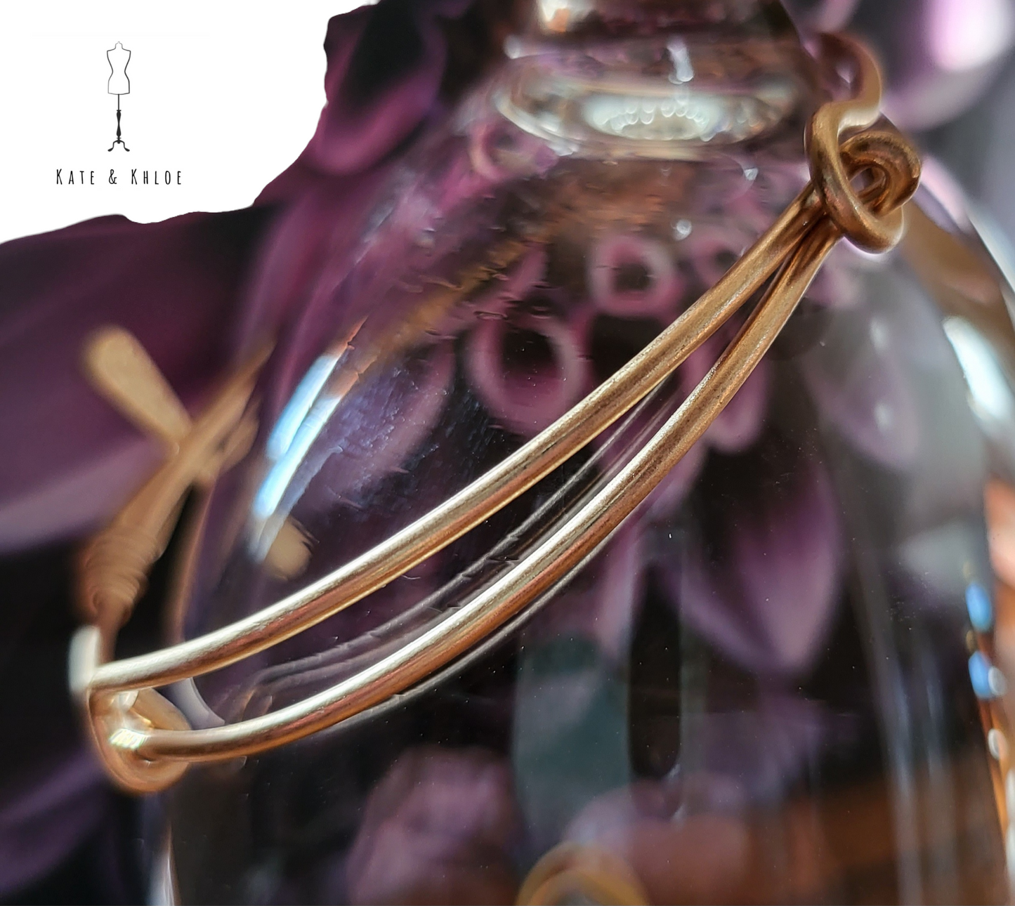 Hammered Cross and Wire Bracelet Rose Gold cross