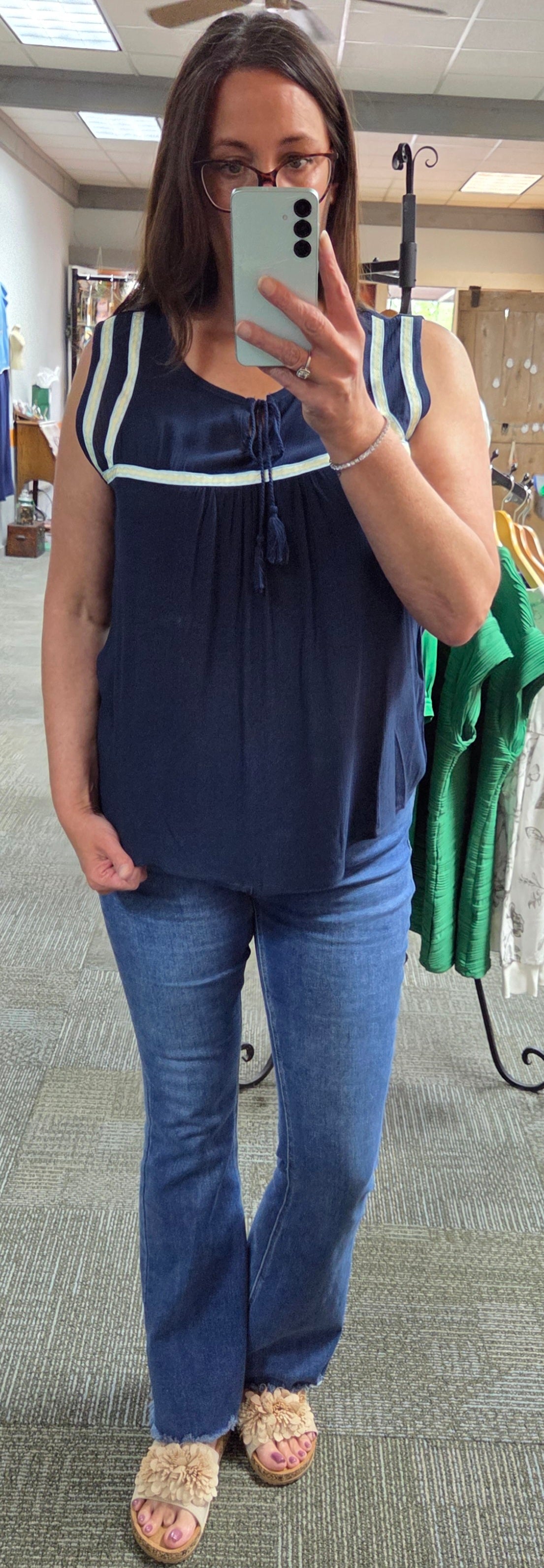 Lake Days Embroidered detail Top
