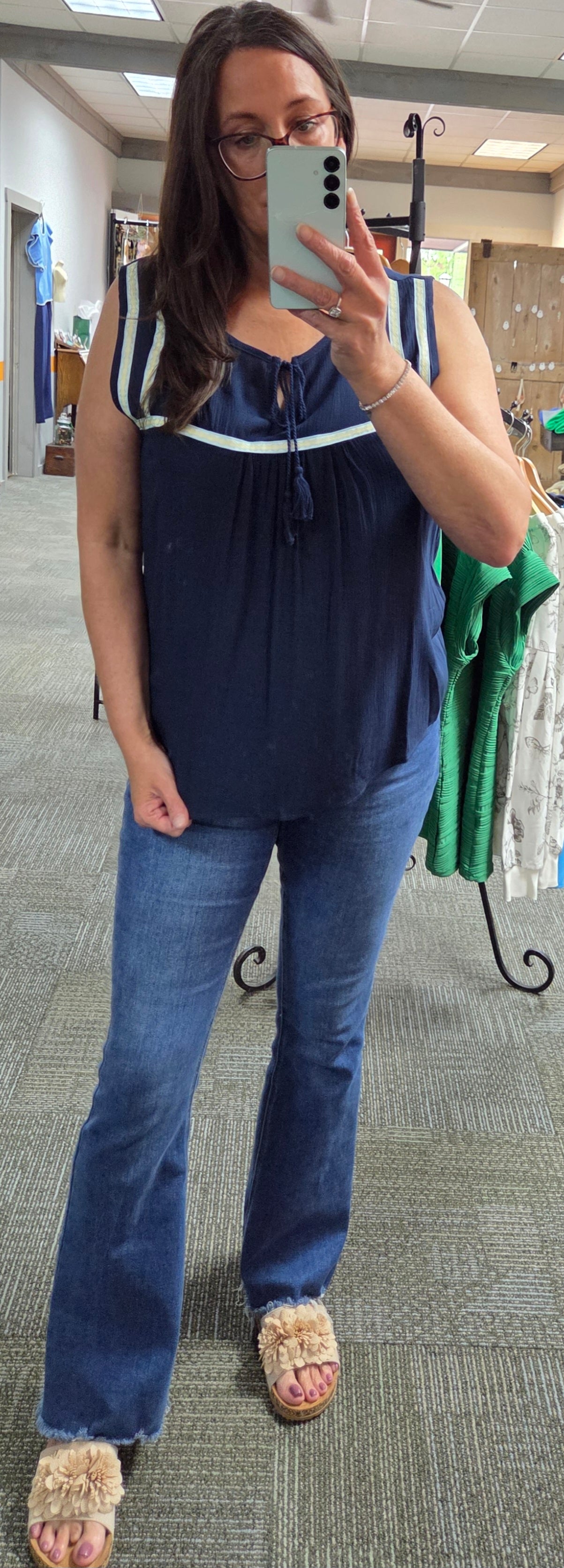 Lake Days Embroidered detail Top
