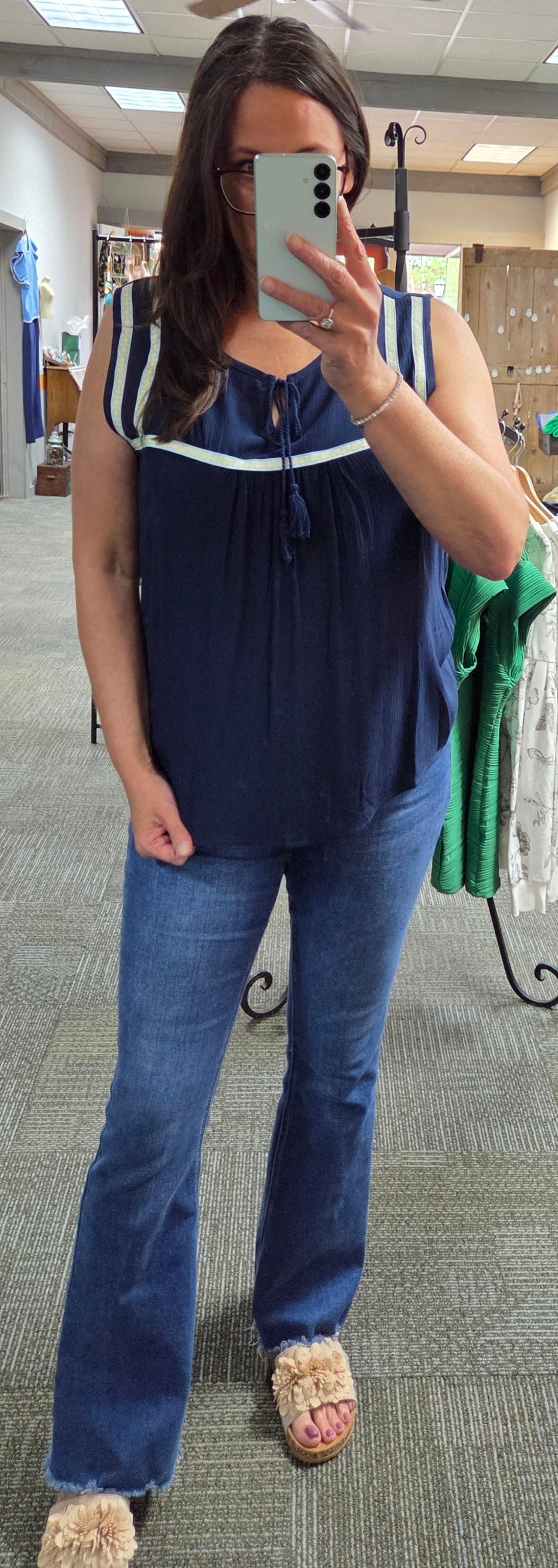 Lake Days Embroidered detail Top