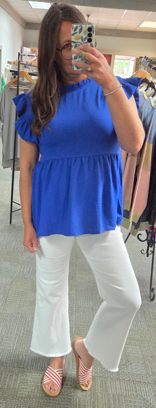 Wisdom High Waisted White Denim Pants