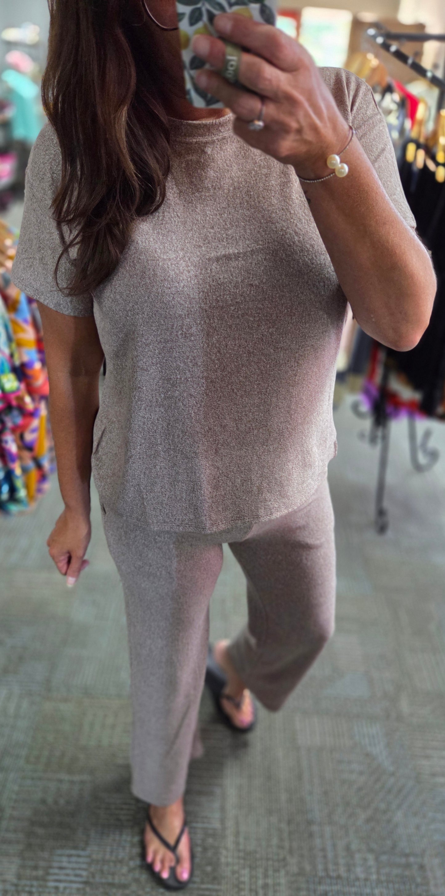 Cozy Melange Short Sleeve Set