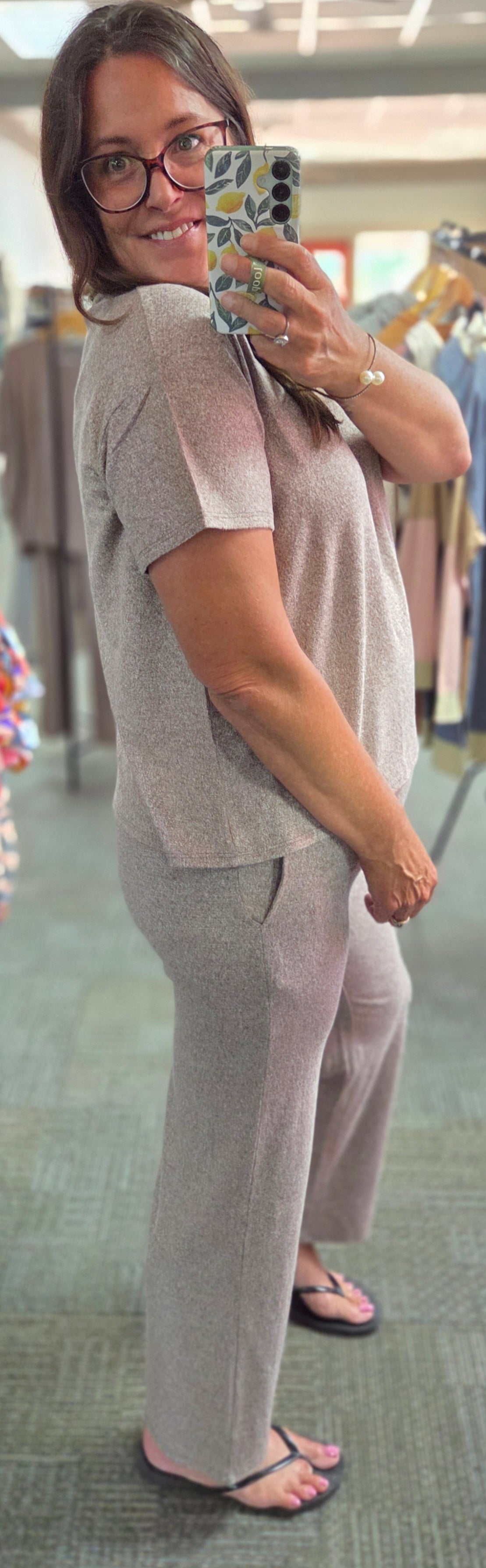 Cozy Melange Short Sleeve Set
