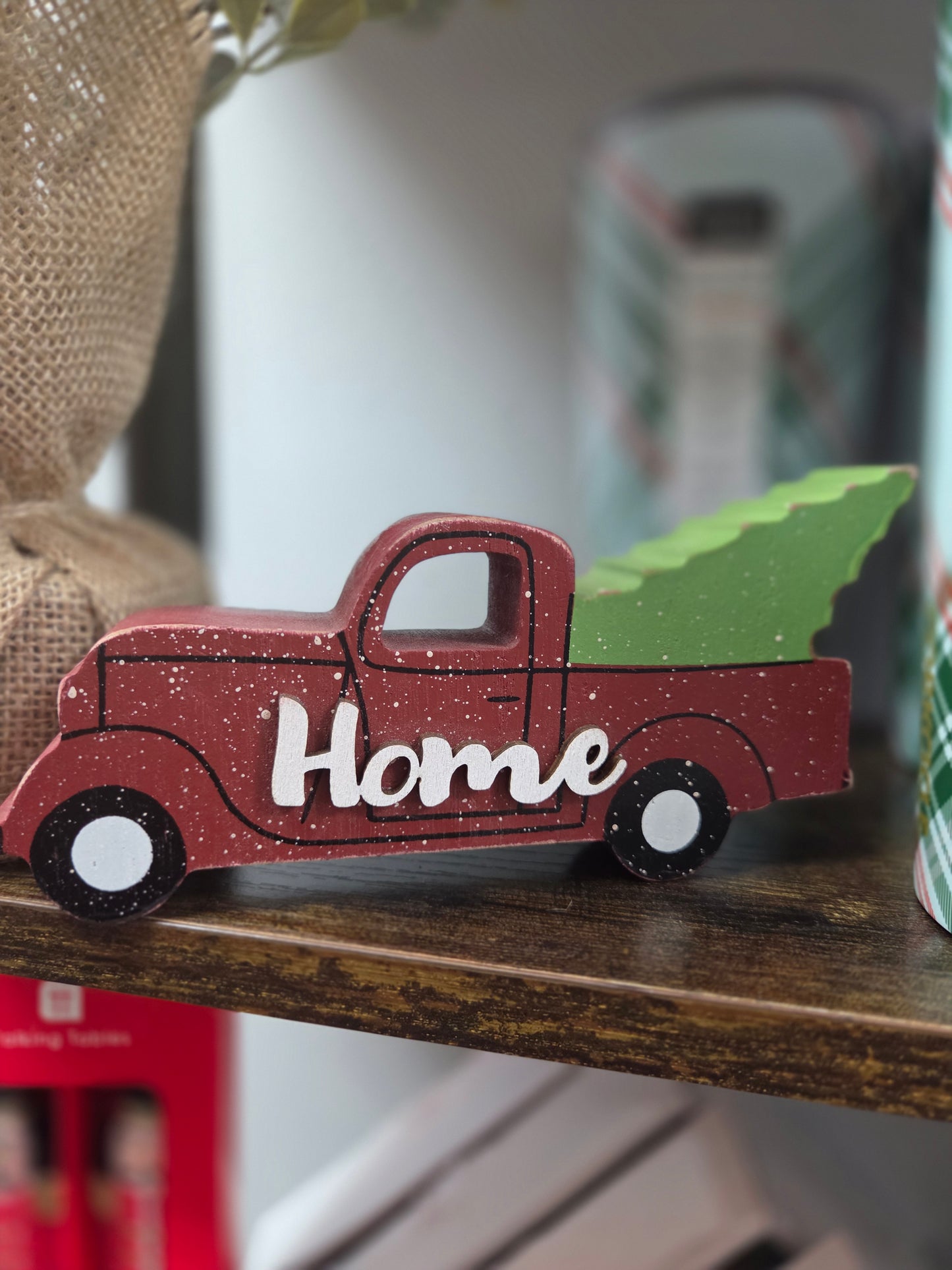 Home For the Holidays Red Truck Shelf Sitter