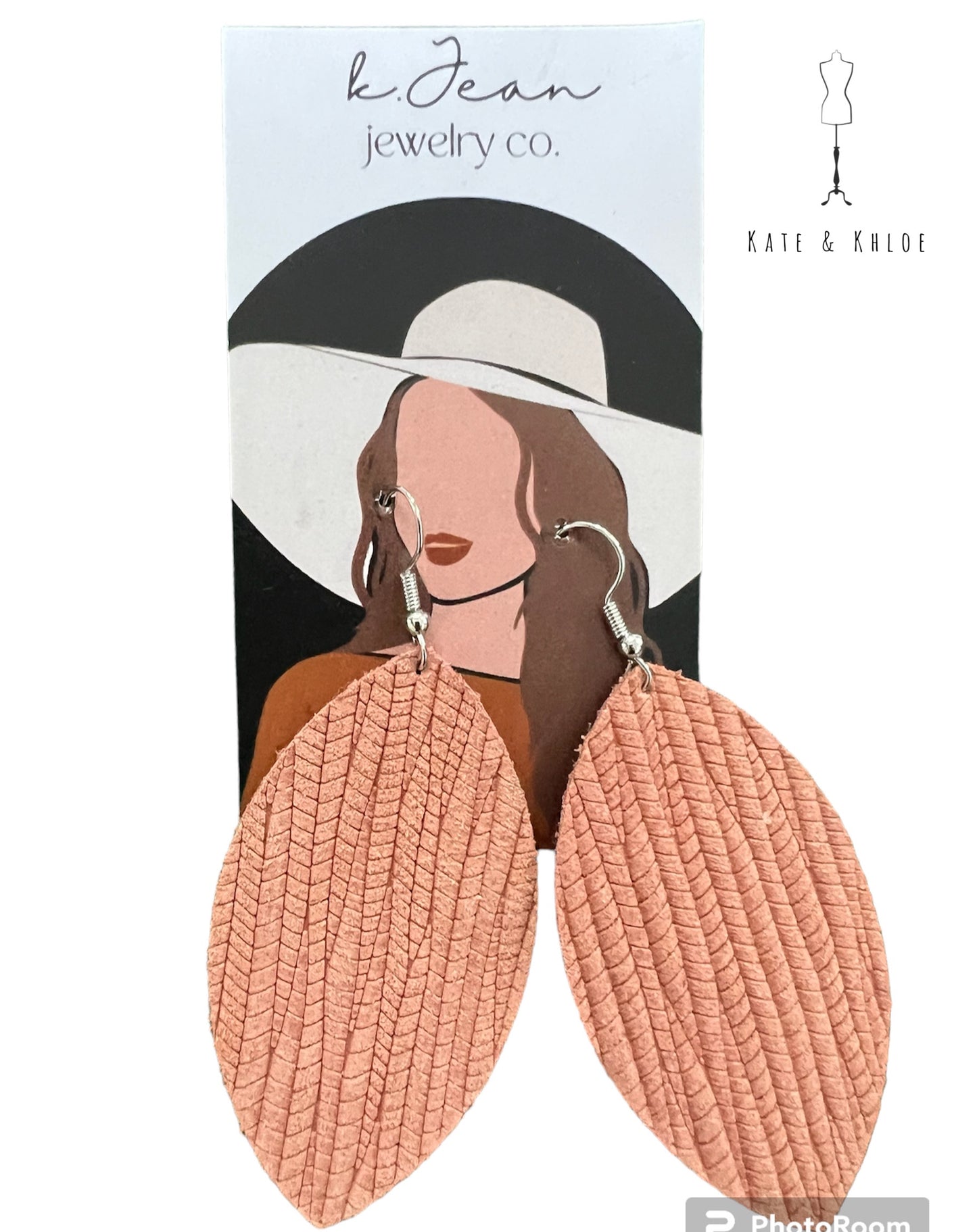 Apricot Teardrop Suede Earrings