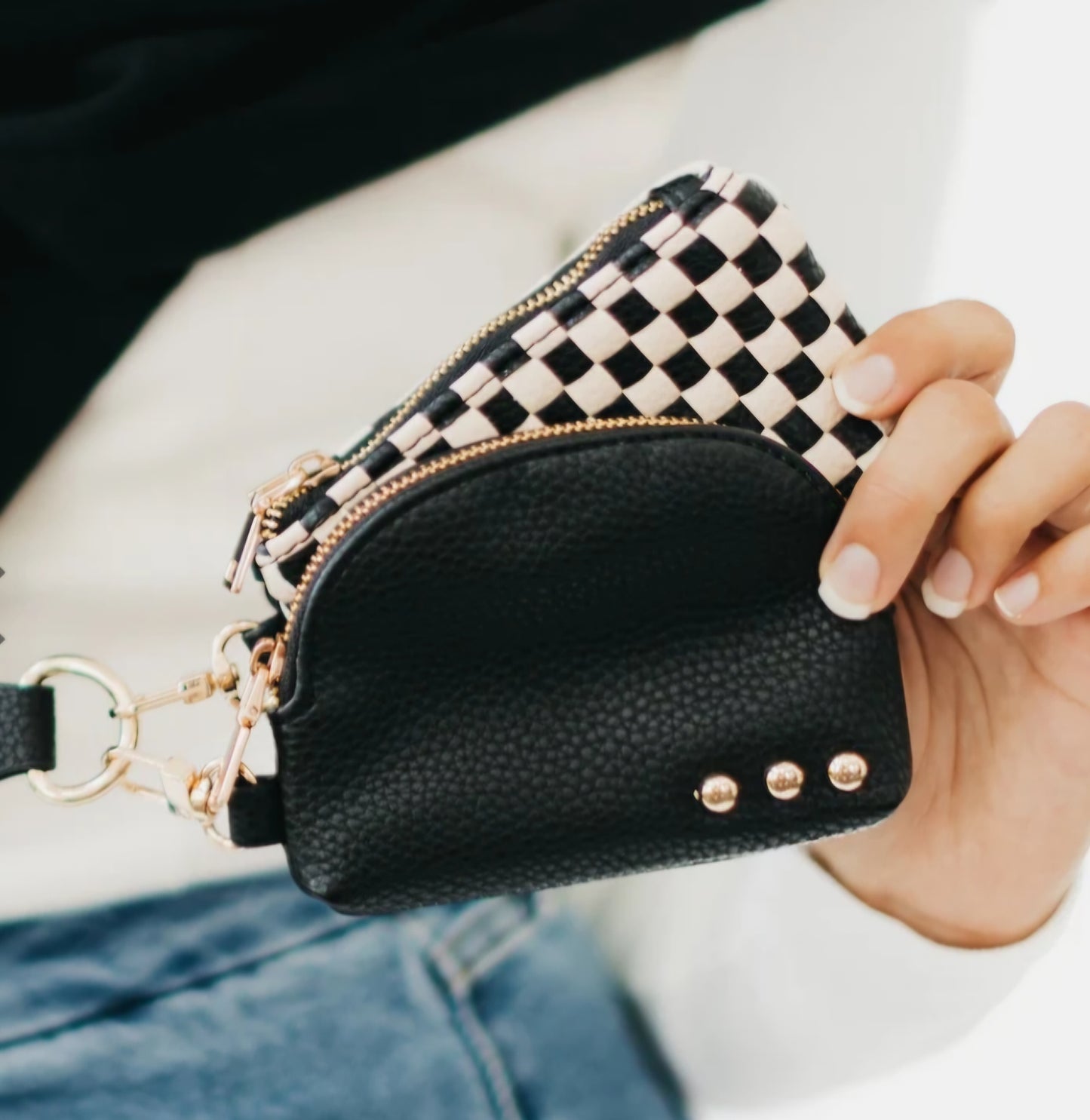 Wonderlust Woven Dual Pouch Wristlet