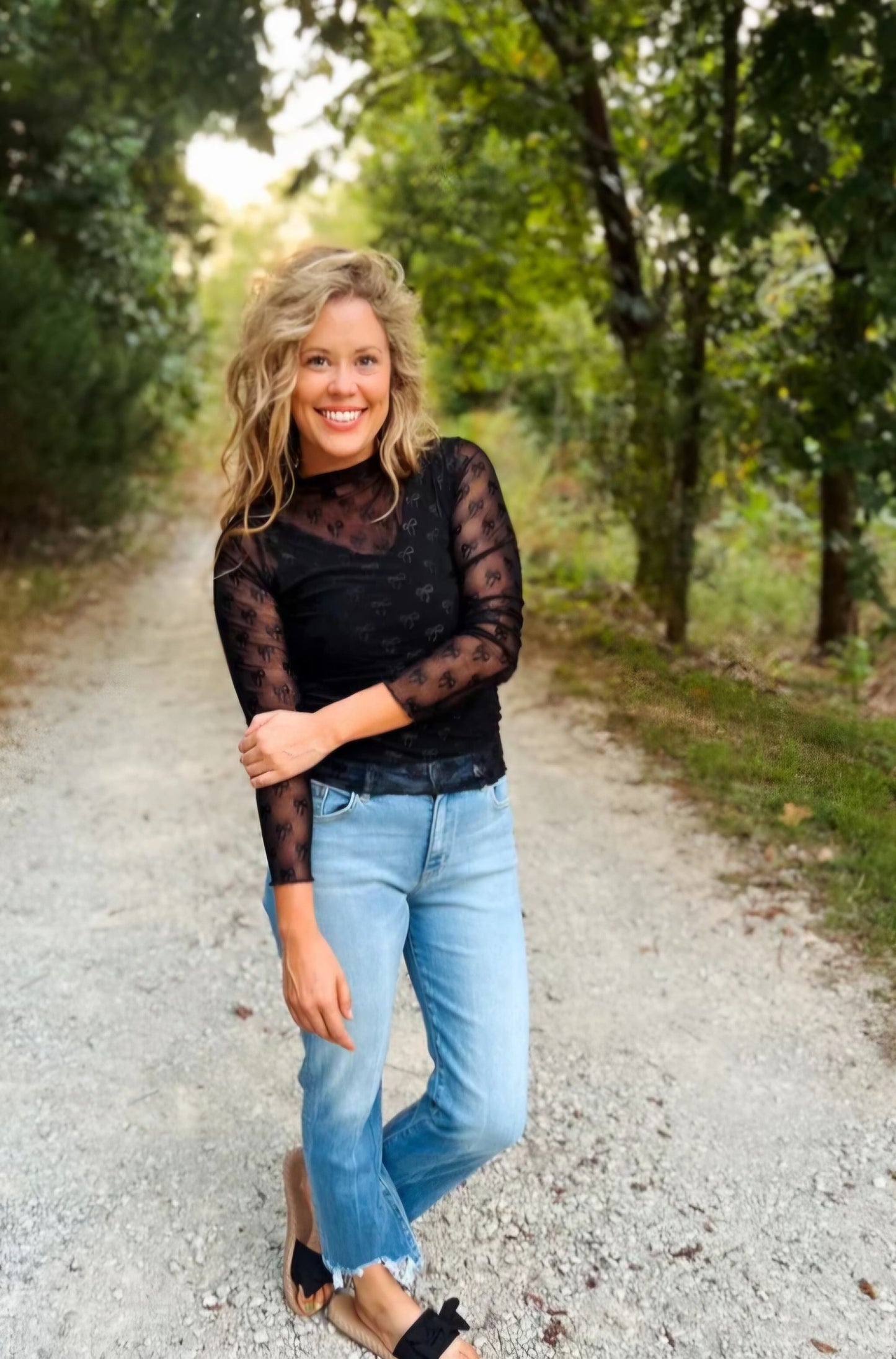 Bow Mesh Layering Top