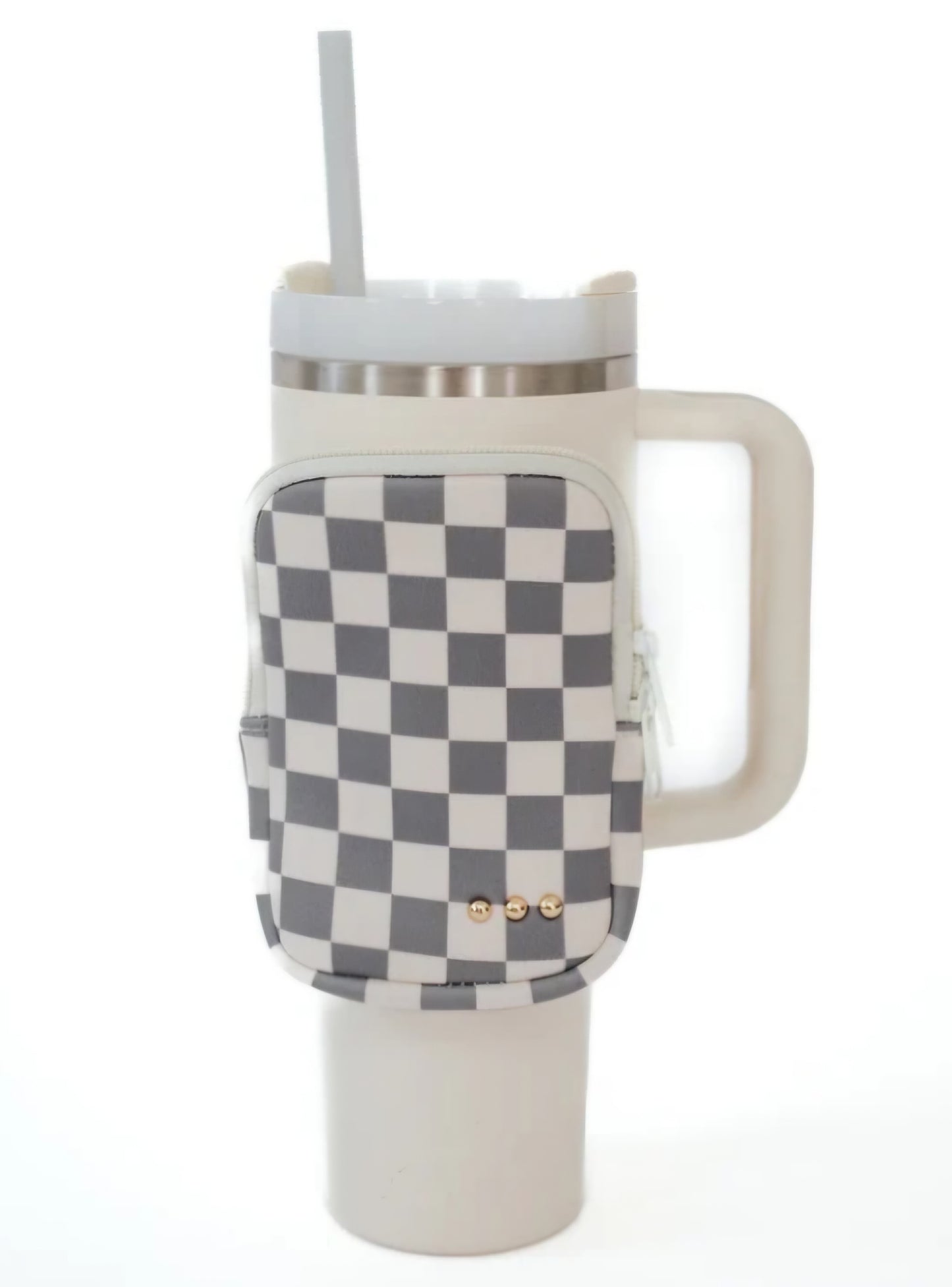On the Move Pouch for Stanley Mug Gray Check