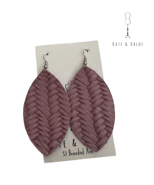 Lavender Suede Teardrop Earrings
