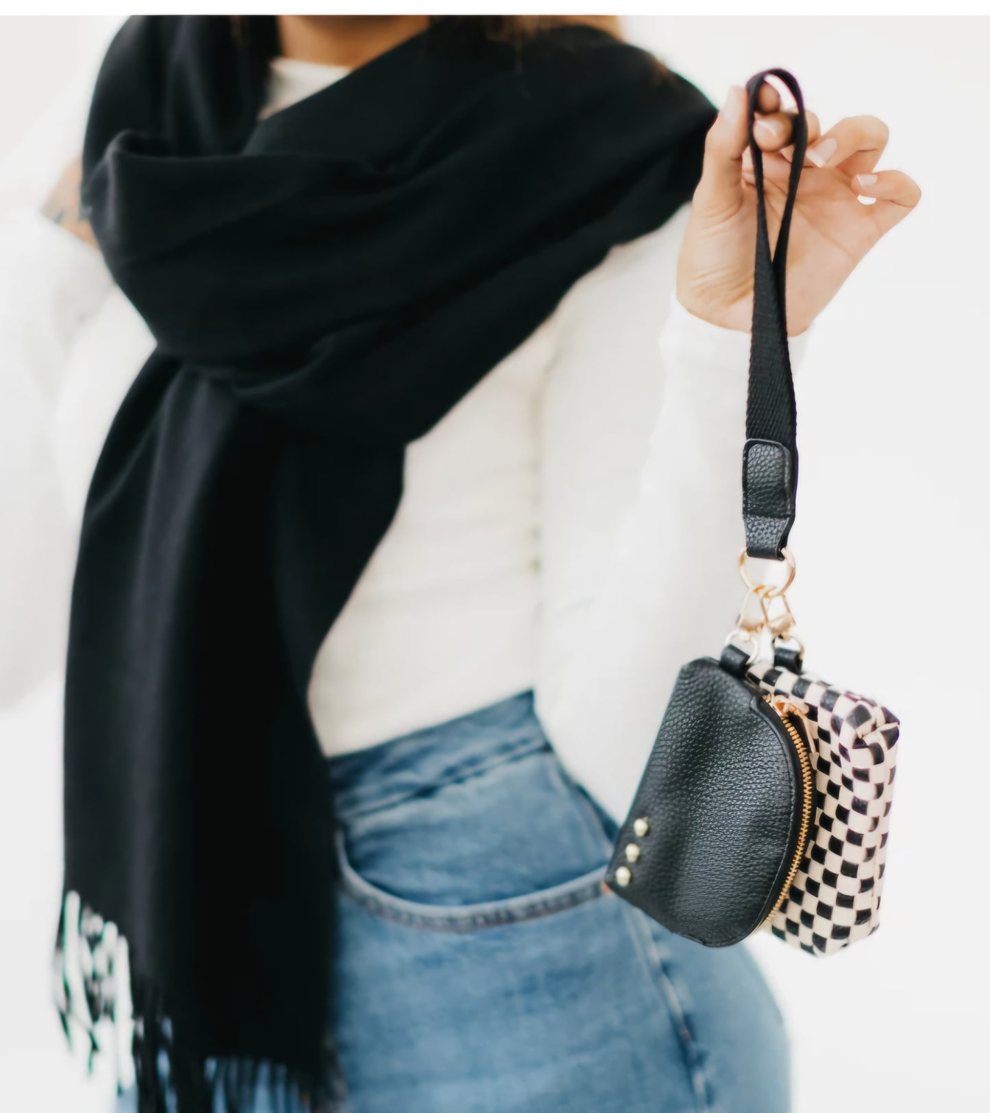 Wonderlust Woven Dual Pouch Wristlet