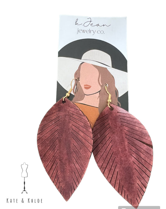 Deep Brown Clara Fringe Leather Earrings