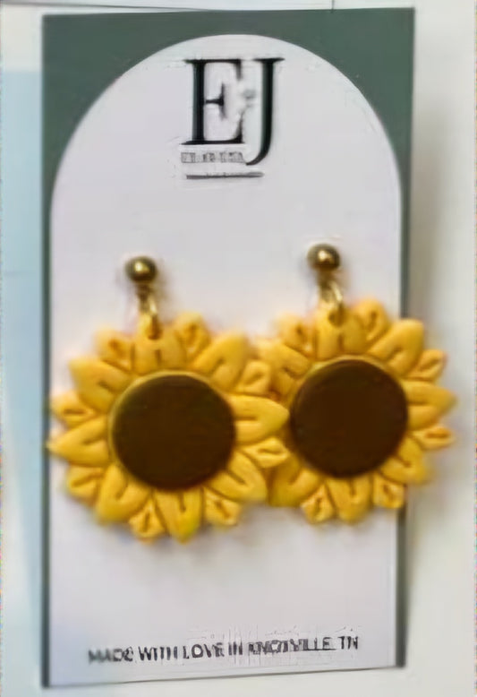 Sunflower Blossom Polymer Clay Earrings