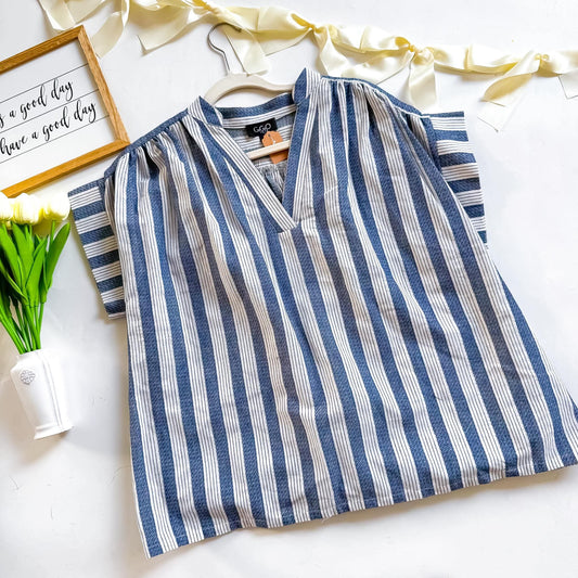 Luxe Vertical Striped Woven Top