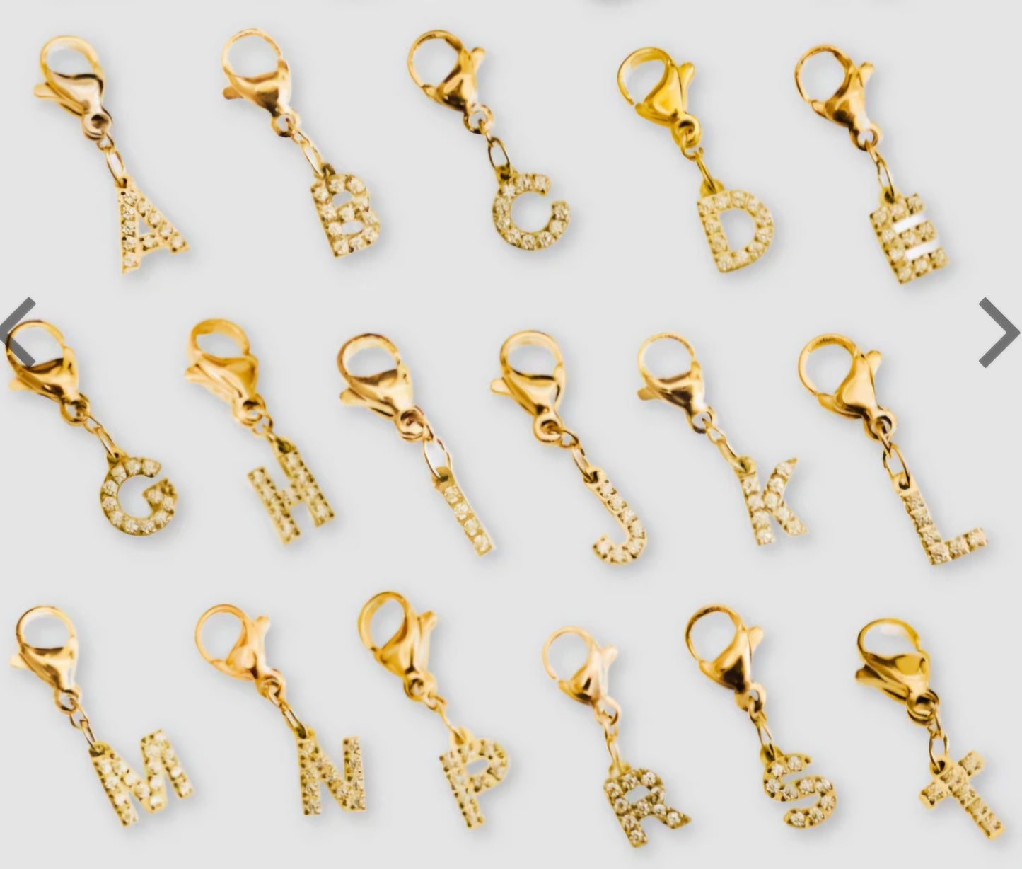Initials Charm Bar Chanelle Charms - WATERPROOF
