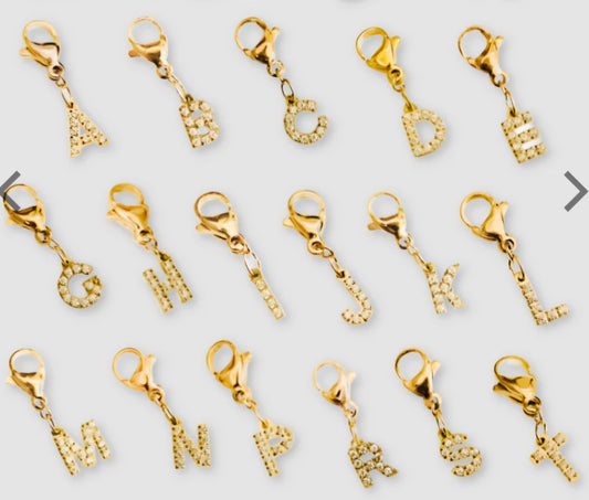 Initials Charm Bar Chanelle Charms - WATERPROOF