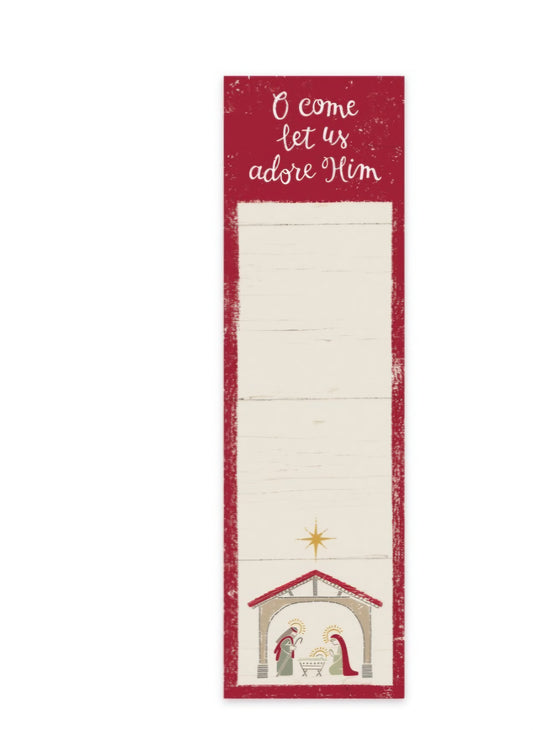 O Come Let Us Adore Him Note Pad USA Made
