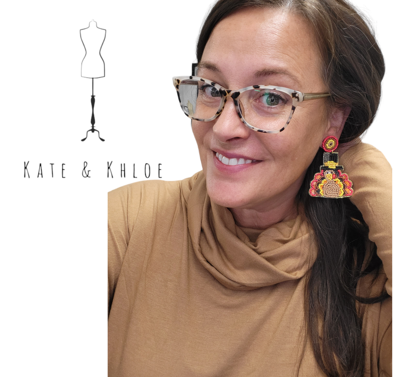 Gobble till you Wobble- Seed Bead Turkey Earrings