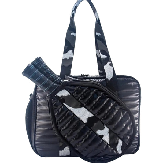 Puffer Style Pickleball Paddle Covers & Bag Set ~ Camo Minimalist
