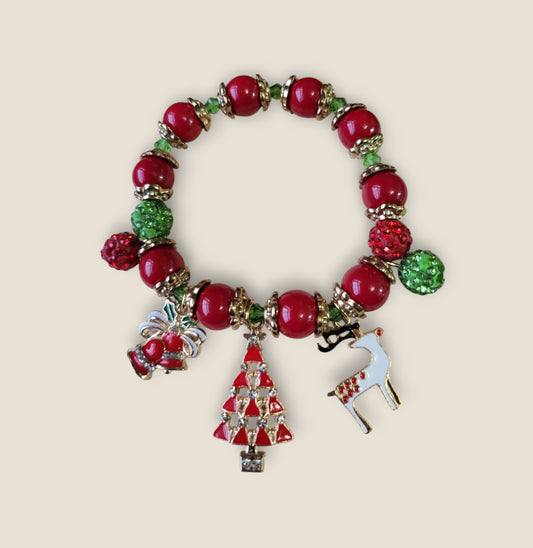 White Christmas Stretch Bracelet