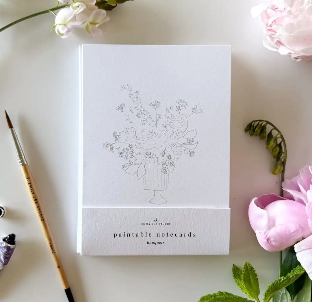 Bouquets Paintable Notecards Watercolor