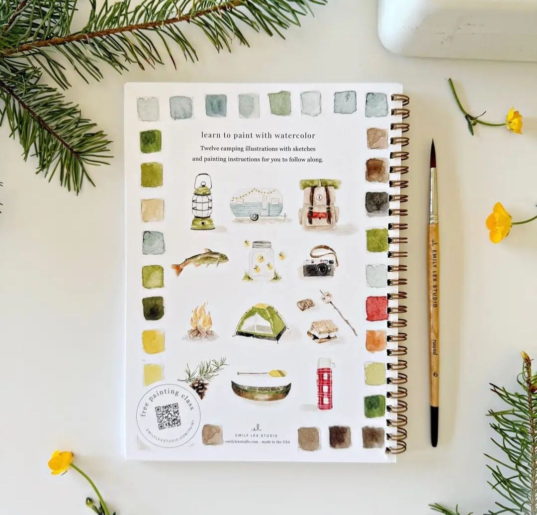 Camping Watercolor Workbook