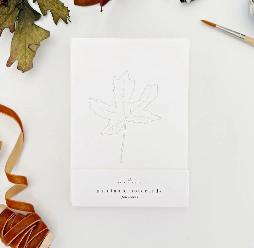 Fall Leaves Watercolor Notecards