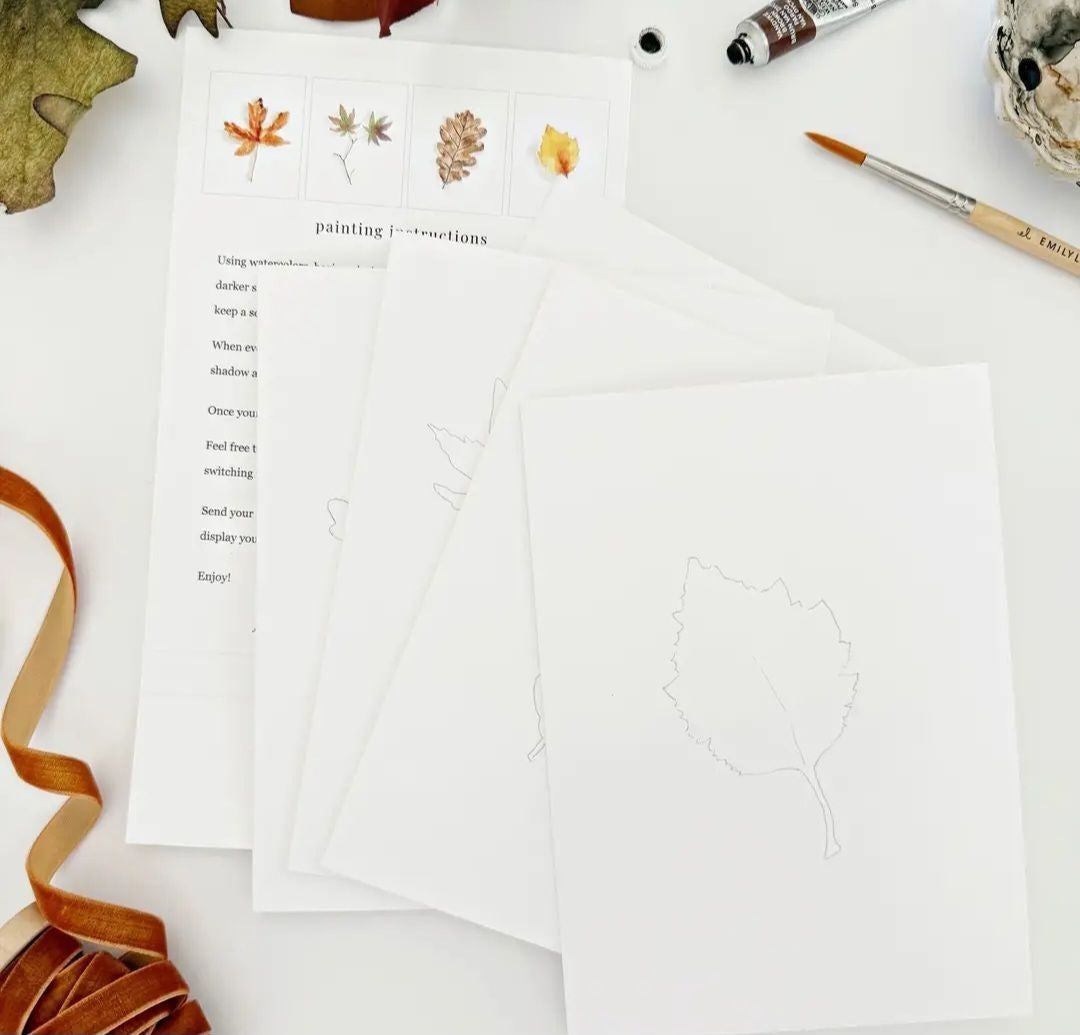 Fall Leaves Watercolor Notecards