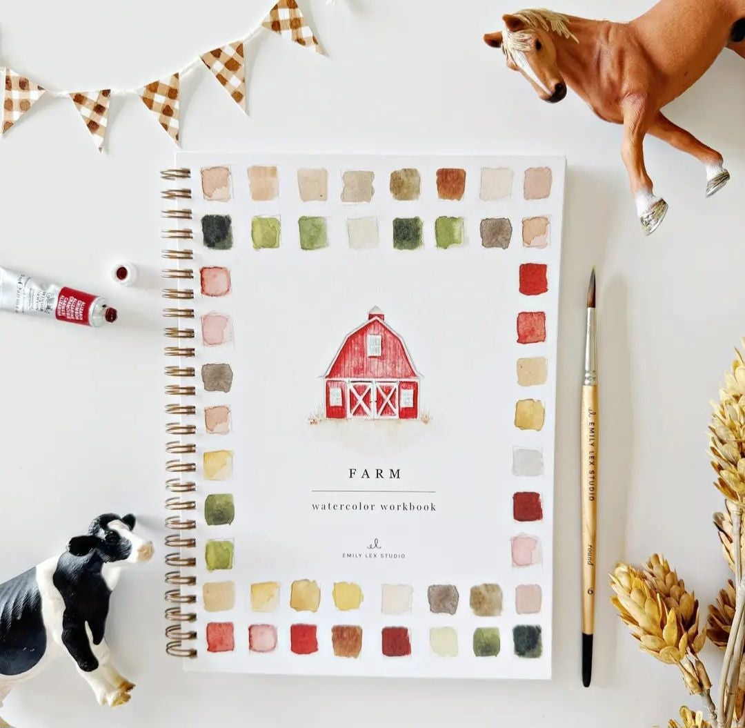 Farm Watercolor Workbook