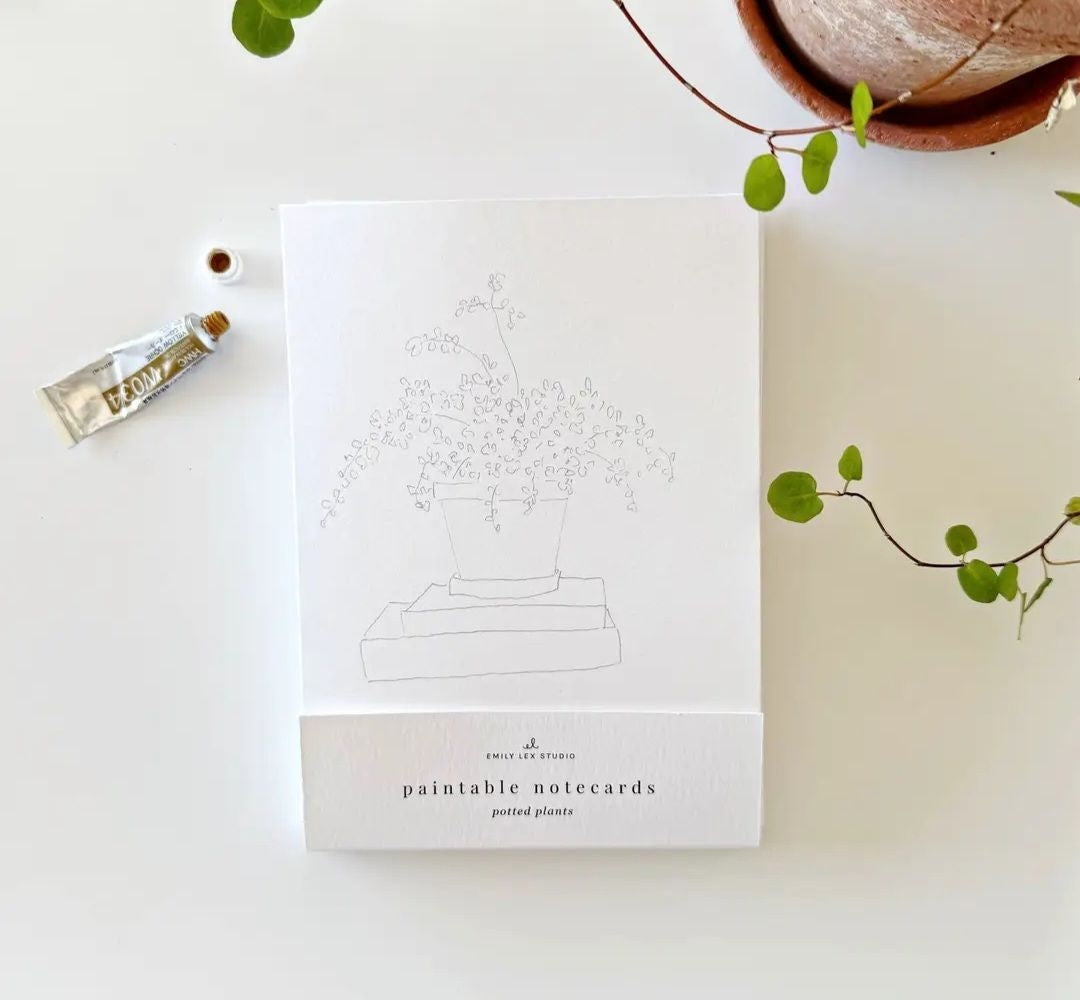 Potted Plant Watercolor Notecards
