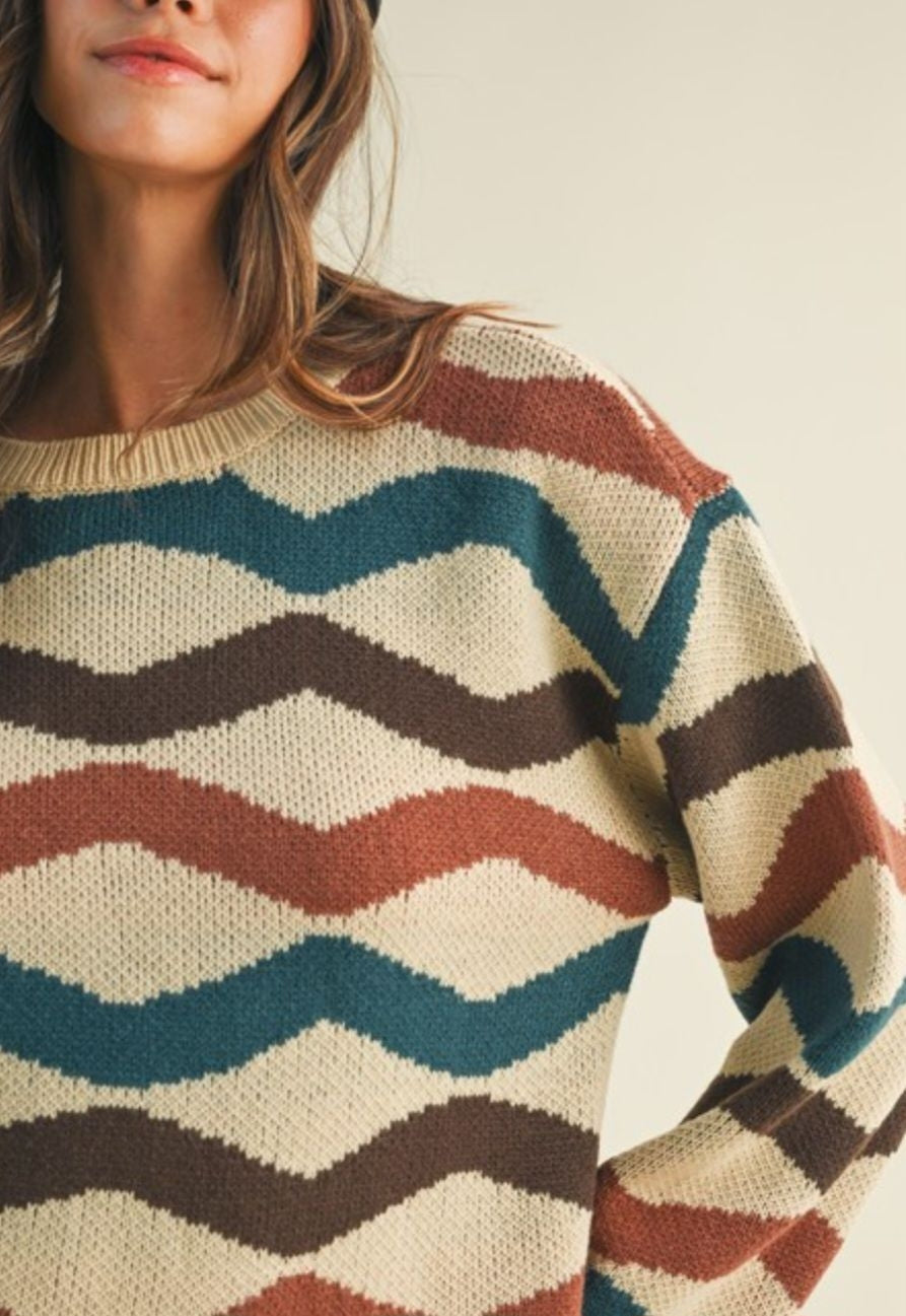 Multi Wave Knit Sweater