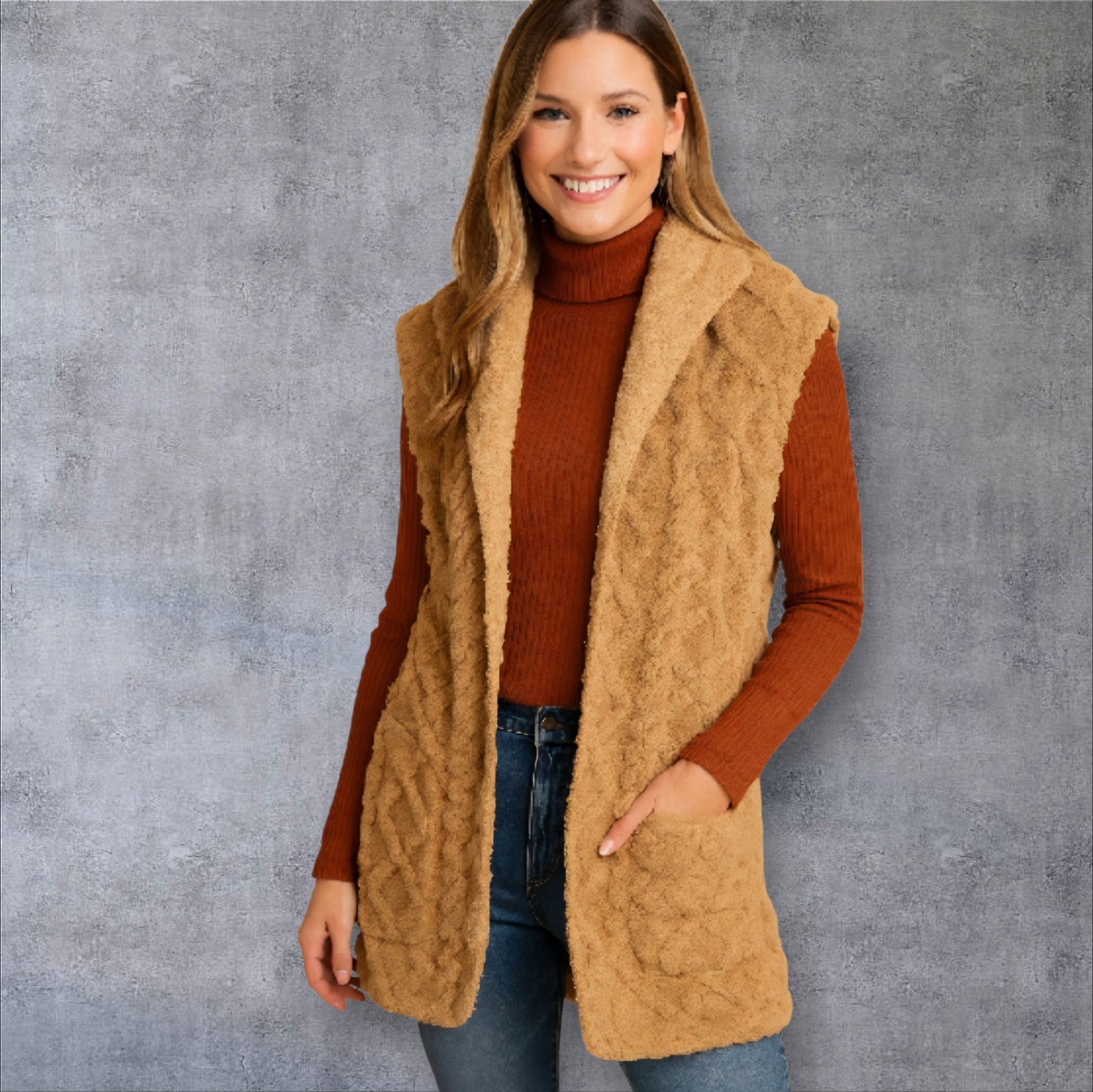 Jacquard Hoodie Stroller Vest