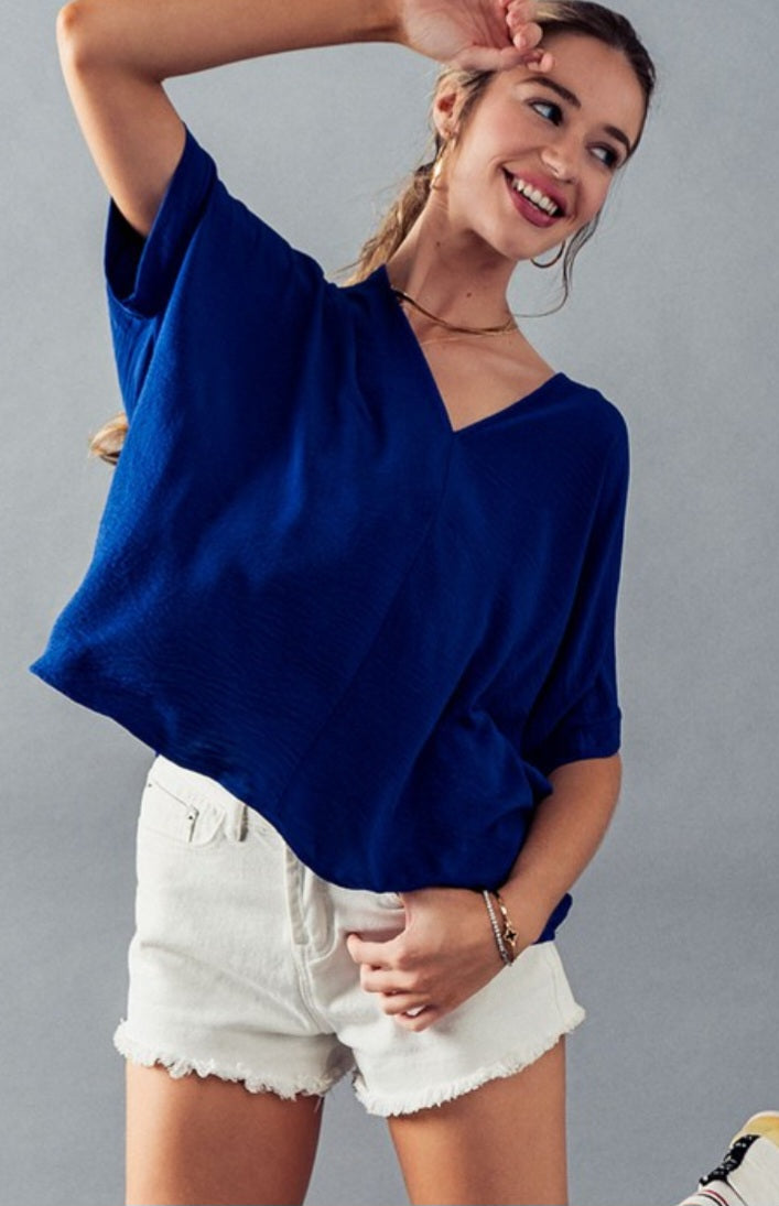 Everyday Gameday Oversized Top ~ Blue