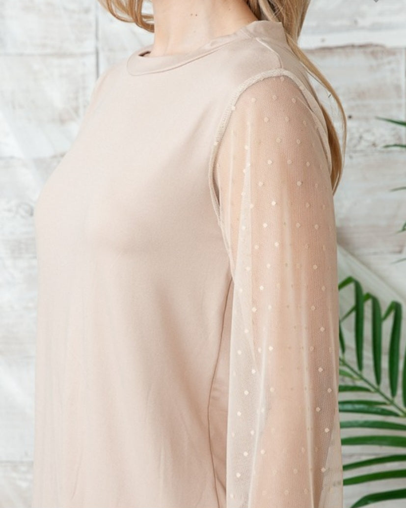 Speak Now ~ Elegant Top in Taupe