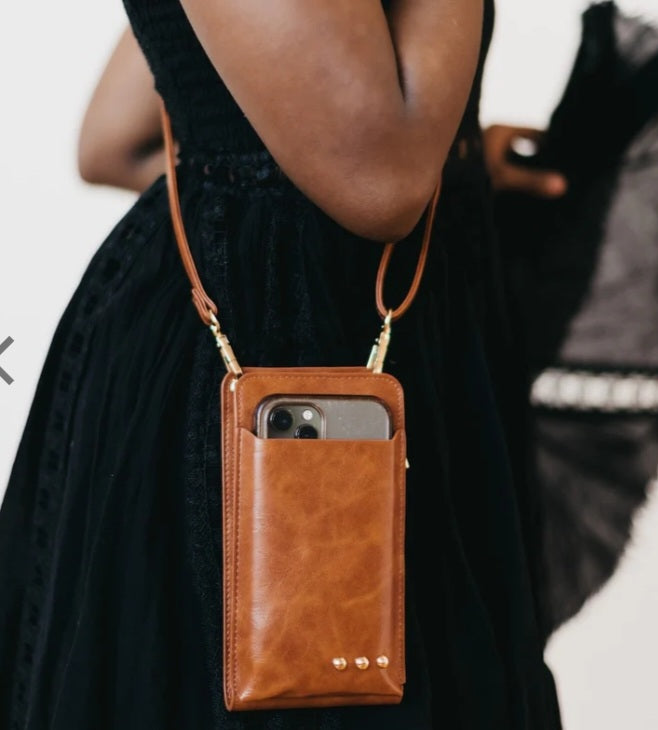 Double Duty Phone Bag in Brown