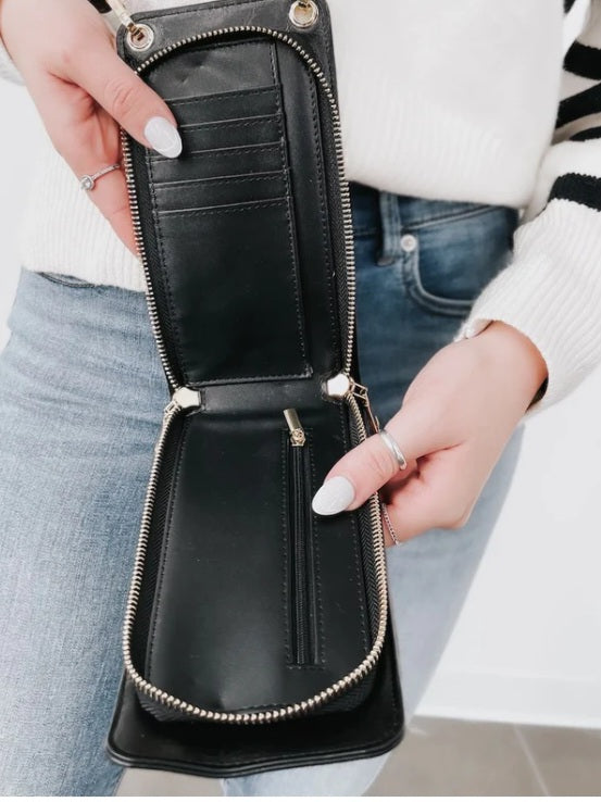 Double Duty Phone Bag in Brown
