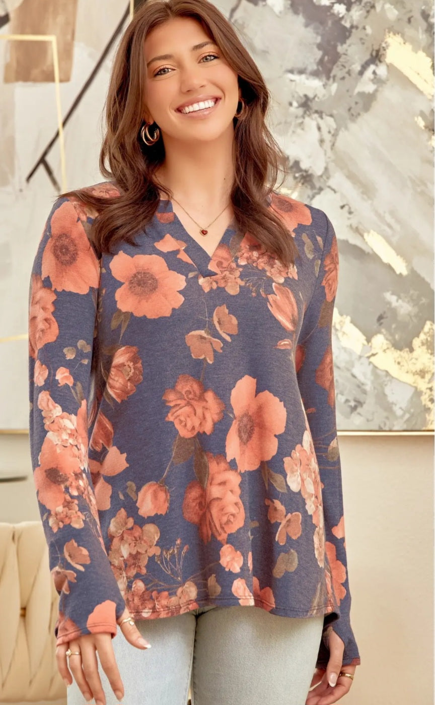 Dear Scarlett Lizzy Top Floral Long Sleeve