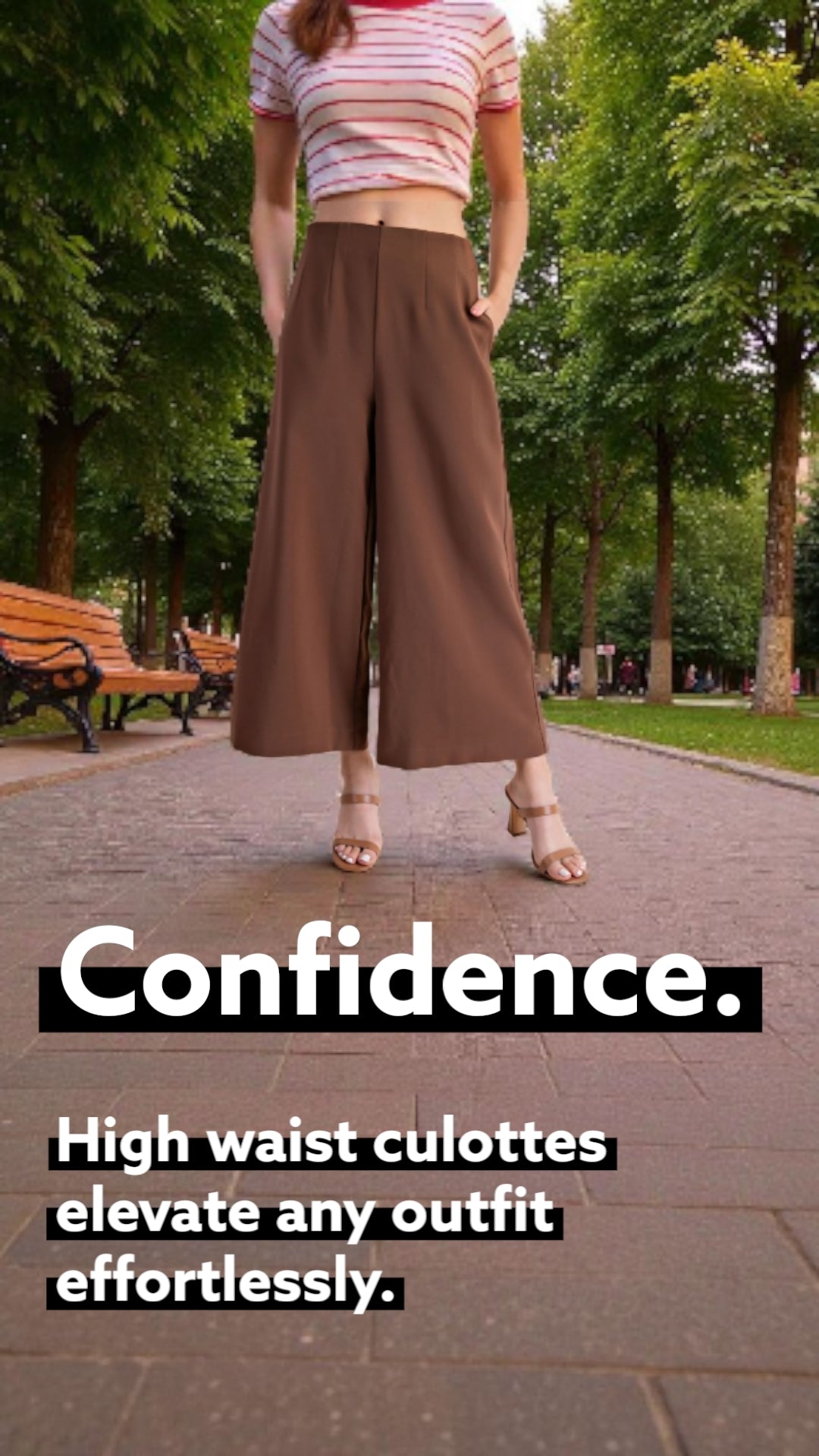 Culottes- High Waisted Trousers Chocolate