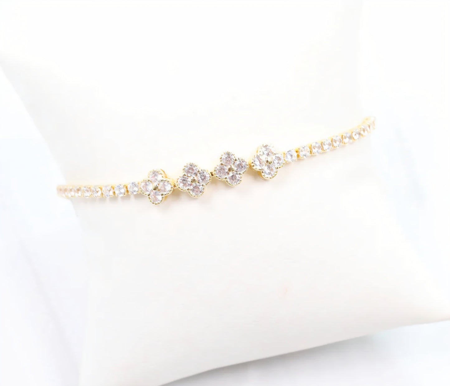 Avery CZ Flower Bracelet Gold