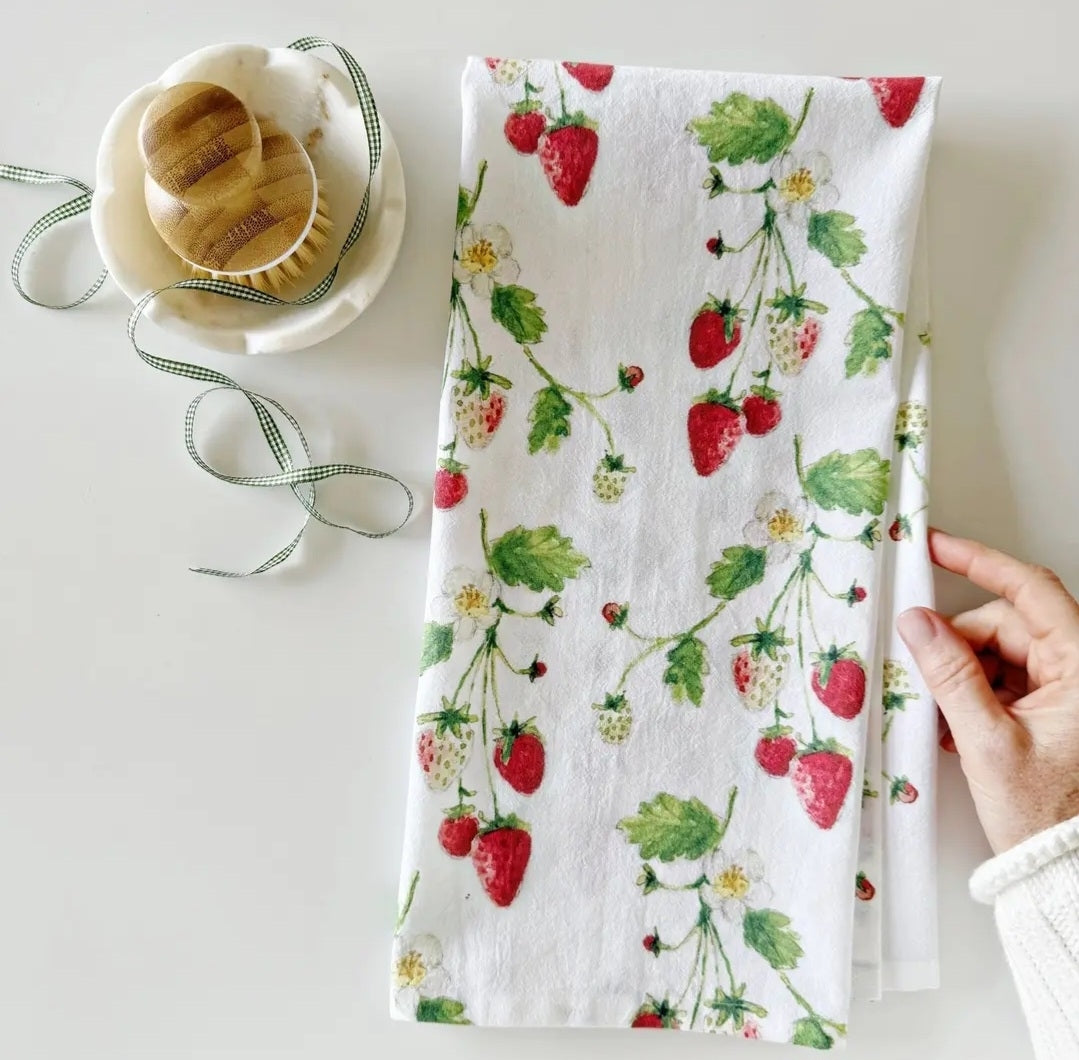 Strawberry Tea Towel emily lex designs