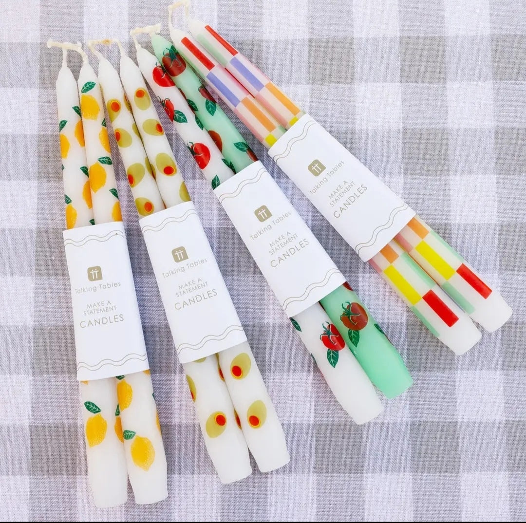 Lemon Taper Dinner Candles Two Pack