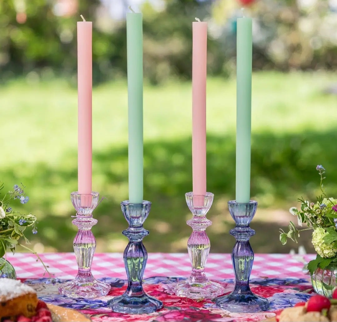 Glass Candle Holders Multiple Colors