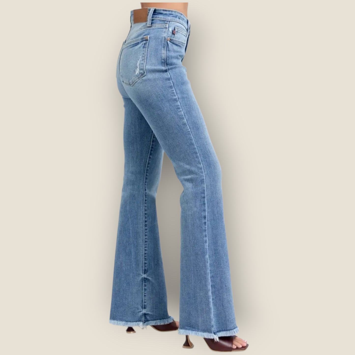 Judy Blue Jean High Waisted Bootcut With Fray Hem