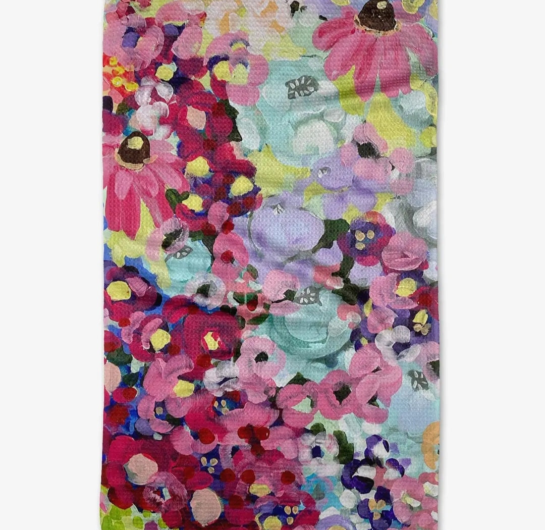 Pink Fields of Joy Geometry Tea Towel