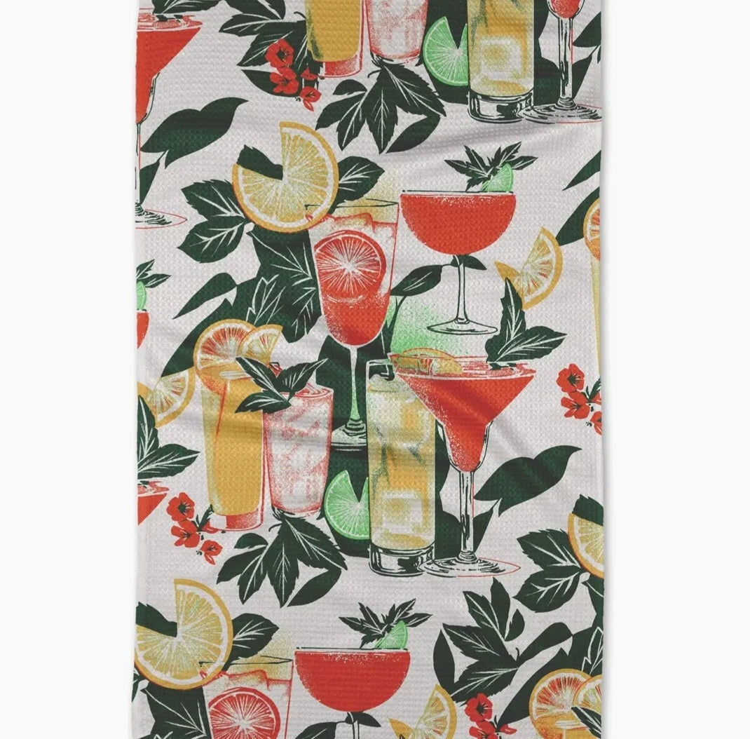 Summer Refreshments Geometry Tea Towel