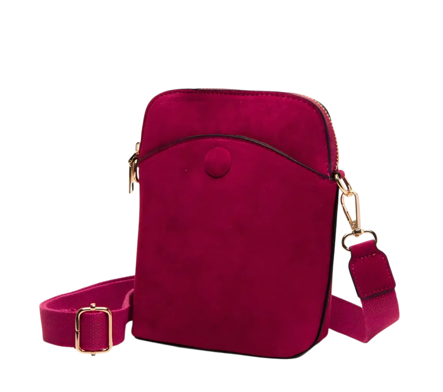 The Monica Burgundy Faux Suede Crossbody Bag