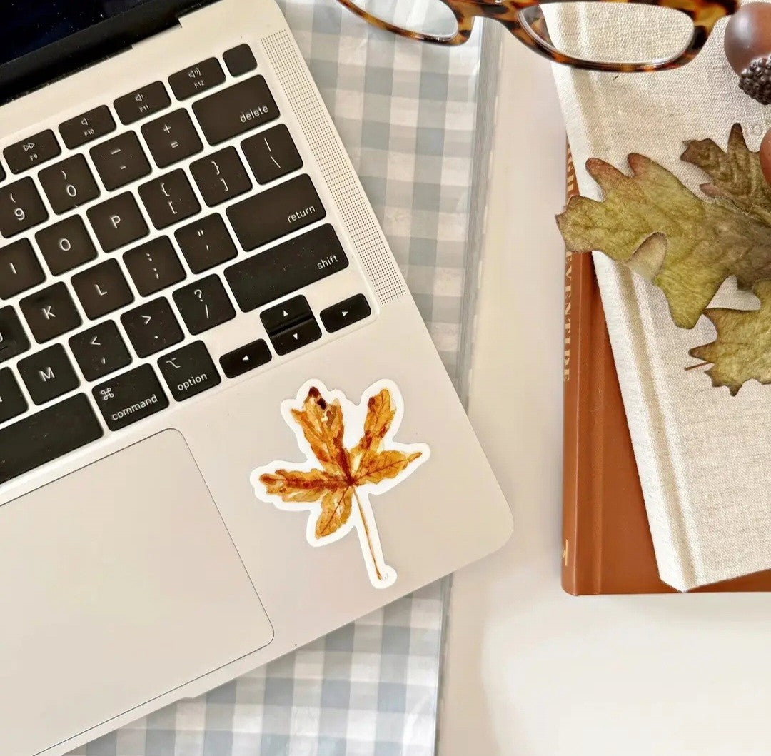 Emily lex Watercolor Maple Leaf Sticker