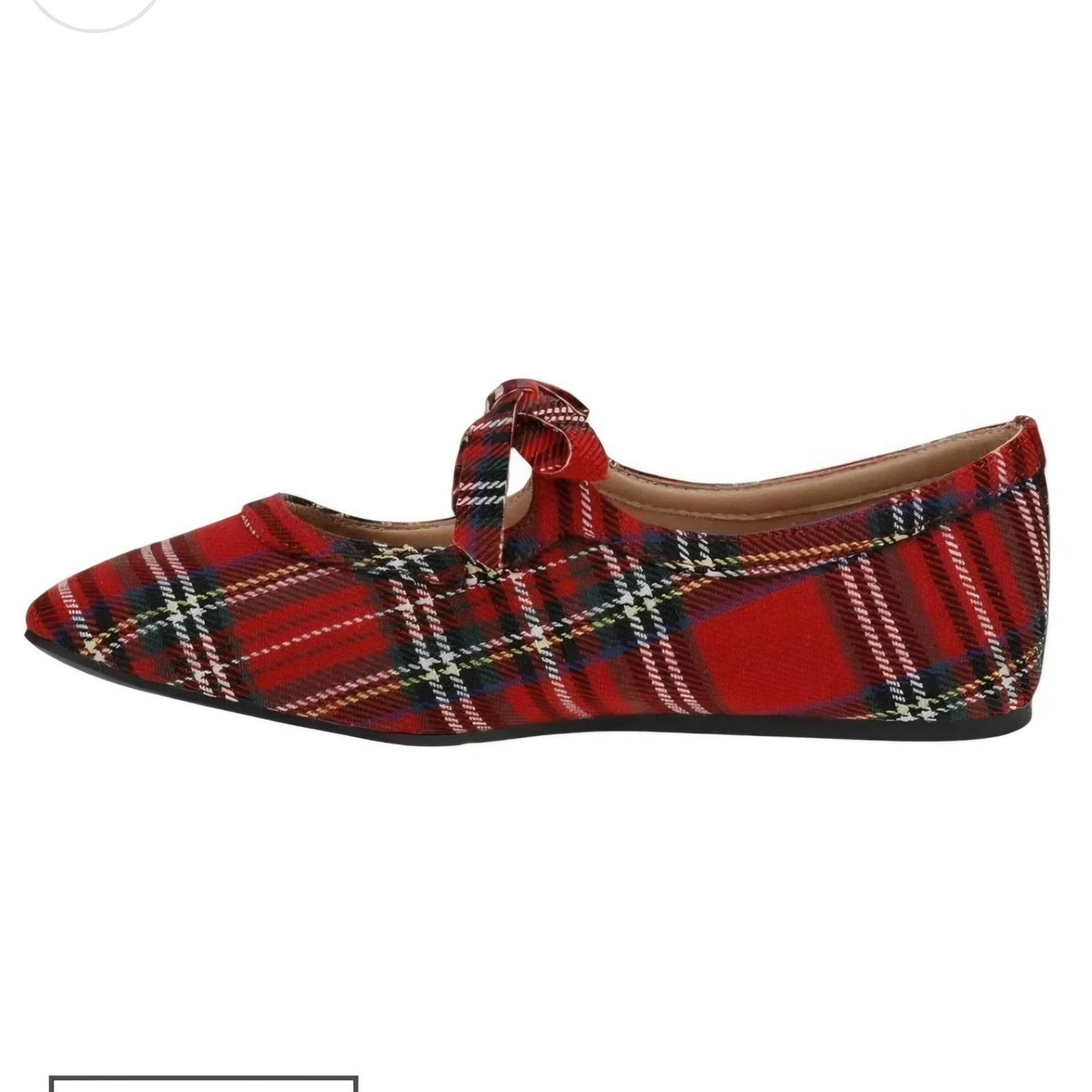 Corkys Red Plaid Tartan Layover Ballet Flats