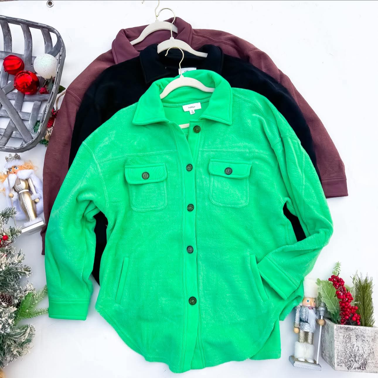 Fleece Hersy Shacket - Brown